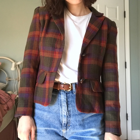 Vintage plaid blazer - Picture 3 of 12